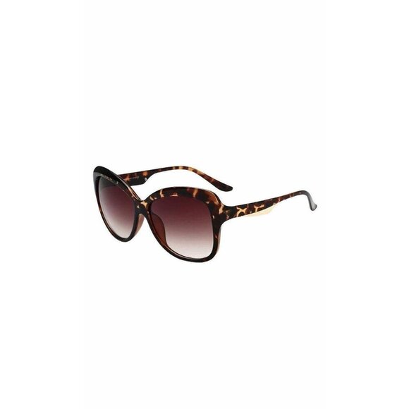 Unbranded Accessories - Hatcher Oversized Sunglasses Flower Frame Womens Brown Gradient Lens Polycarbona